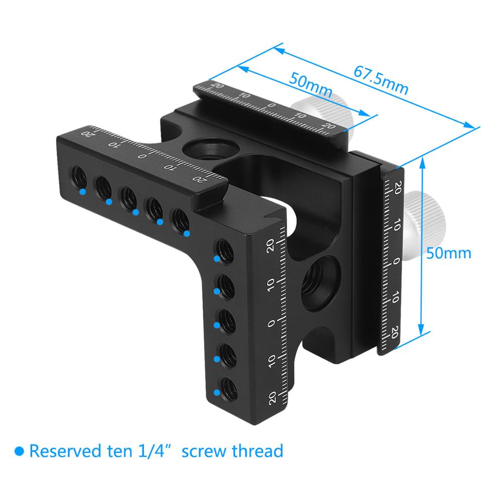 Haoge Rechte Hoek Klem 90 Graden Dubbele Quick Release L Klem Met 1/4 Schroefdraad Voor Arca Rrs Benro Rail plaat Nodal Slide