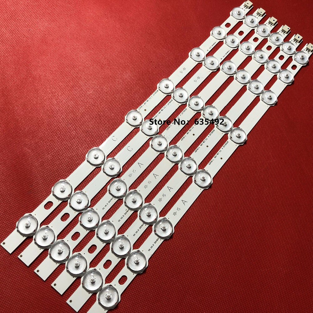 6 stuks 374mm 8 led-achtergrondverlichtingsstrip voor hitachi 42 " tv innotek 42 fhd-l ndv rev 0.2 42 hxt 12u ves 420 undl -n01 42 hxt 12u led 42 f 7275