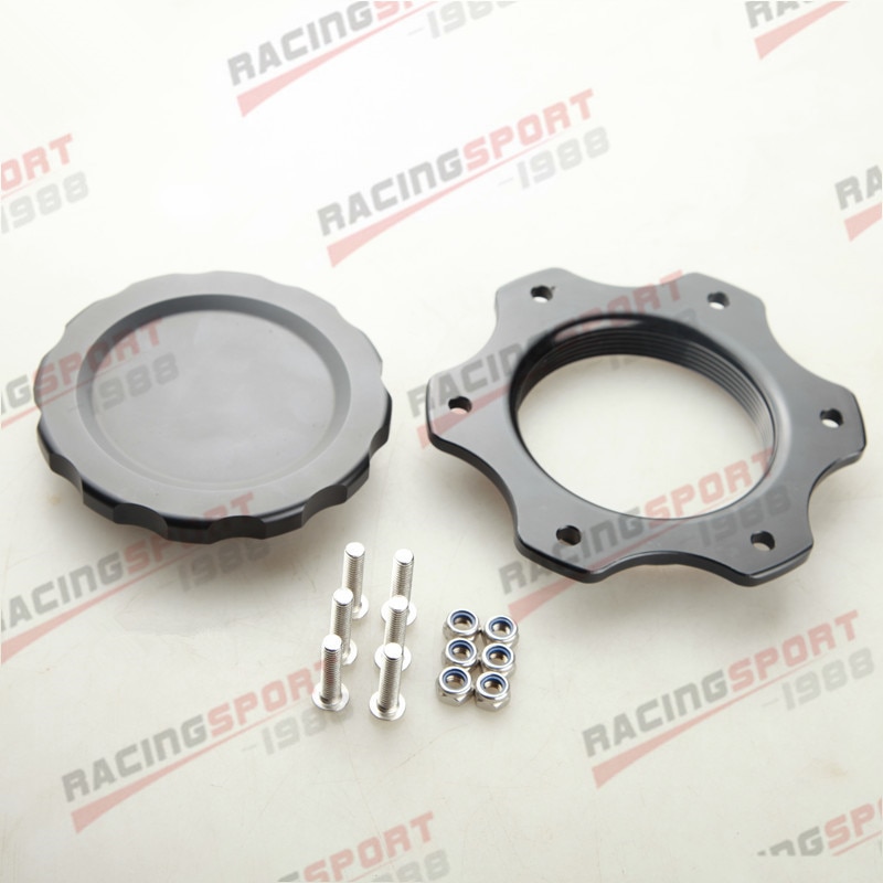 4" OD 7613A Billet Aluminum Fuel Cell Cap Assembly for JAZ Fuel Cells Black/SILVER