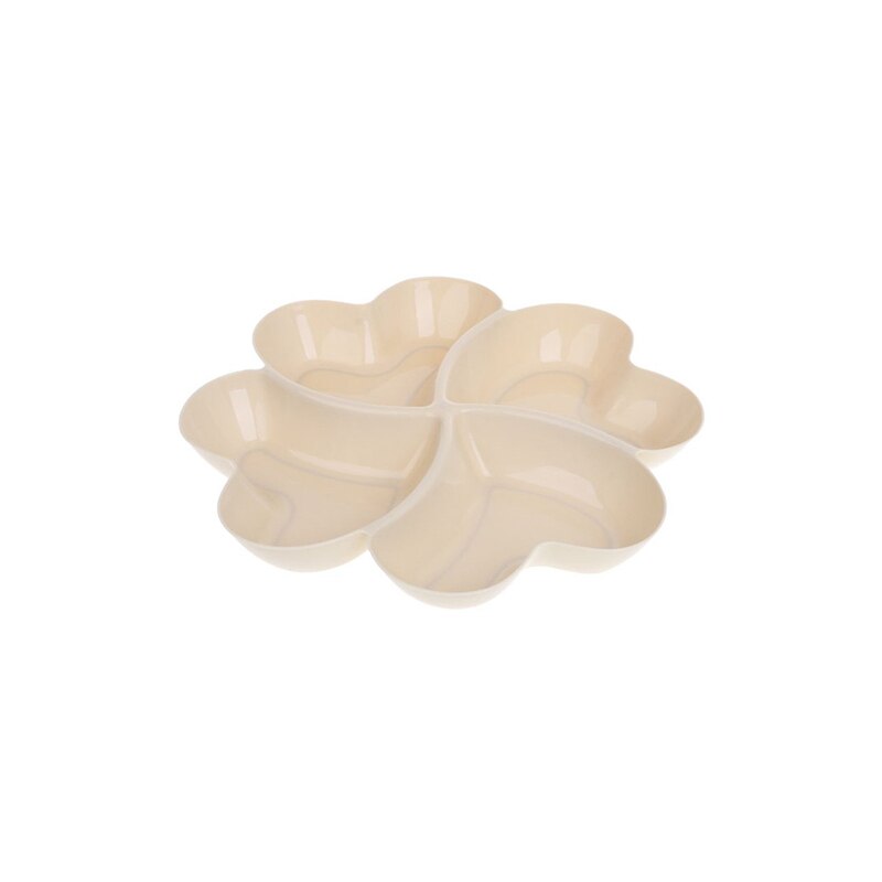 4-Compartment Appetizer Serving Tray Snack Plate Platter: Small apricot