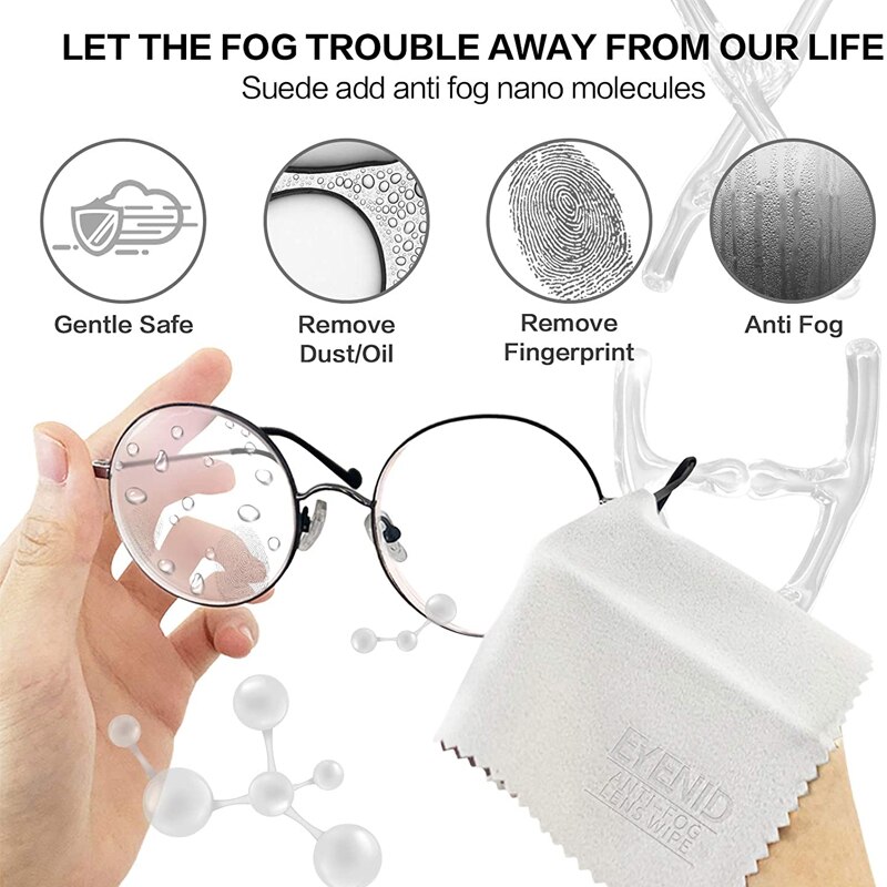 10 pezzi riutilizzabili salviette antiappannamento occhiali pre-idratati lenti antiappannamento panno Defogger occhiali pulire prevenire l&#39;appannamento per gli occhiali