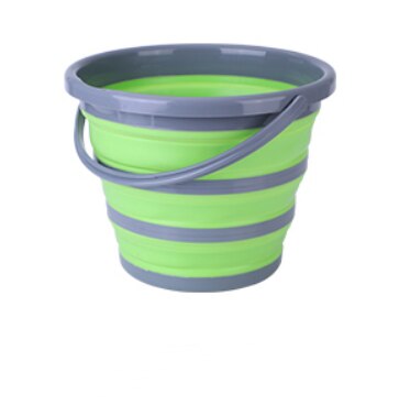10L silicone folding bucket large capacity space saving washable fishing camper bucket kitchen supplies WF817307: green