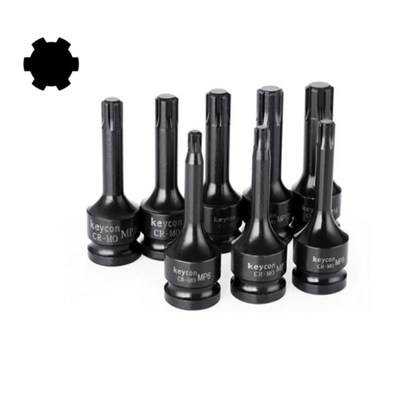 One Pcs 1/2" Universal Air Socket Adopter Torx Bit Socket Drive Star Bit MP6-MP14 Bicycle Auto Repair Wrench Tool