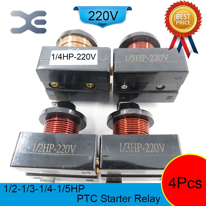 4 st  l1/2 l1/3 l1/4 l1/5 hp kylskåp reservdelar kompressor för kyl överbelastningsskydd kyl