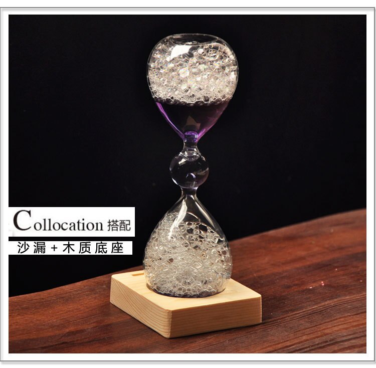 Magiska glasbubbla timglas tillbehör sandglas trä blomma hoom dekoration tillbehör giftsn tillbehör bröllop