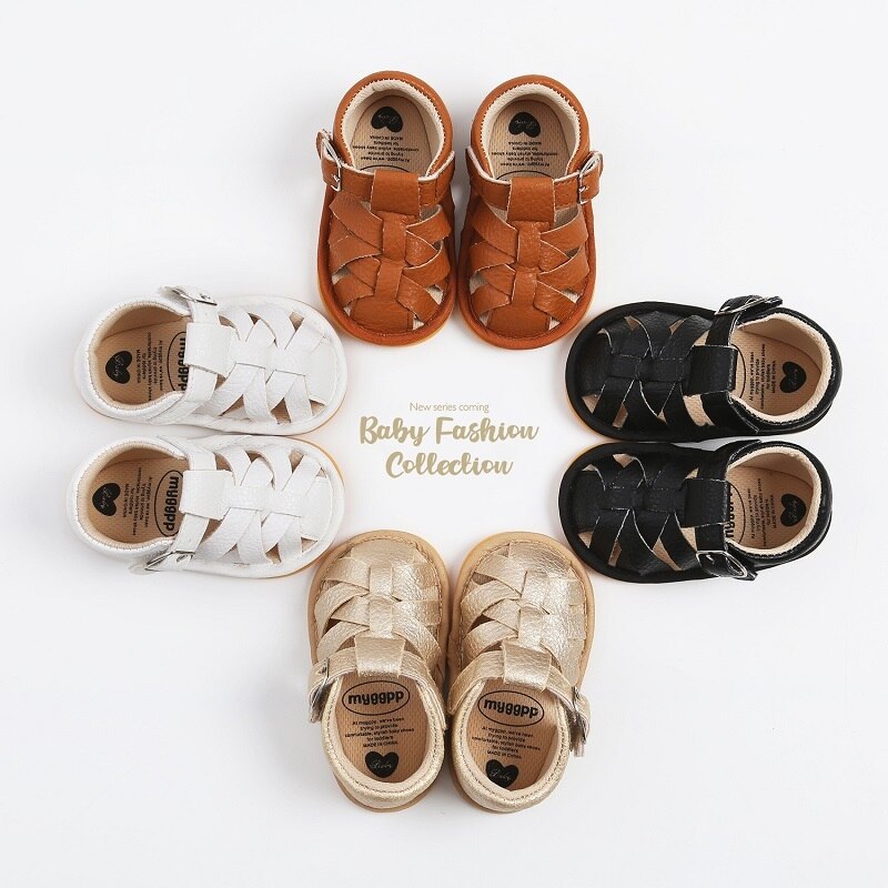 Boutique Baby Baby Jongen Meisje Schoenen Effen Kleur Leer Non-Slip Schoenen Peuter Schoenen Voor Meisjes Zomer Outdoor casual Schoenen