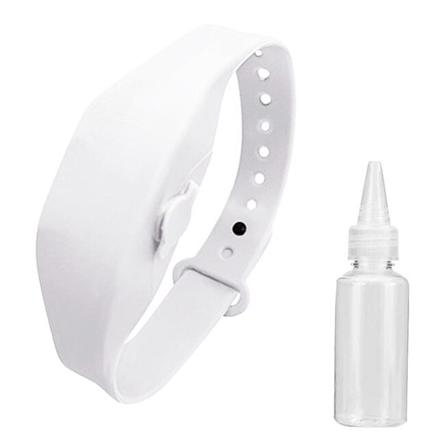 Dispensador de Gel hidroalcohólico, pulsera, desinfectante de manos recargable, pulsera, desinfectante para niños, reloj hidrocólico antibacteriano: 1PCS White