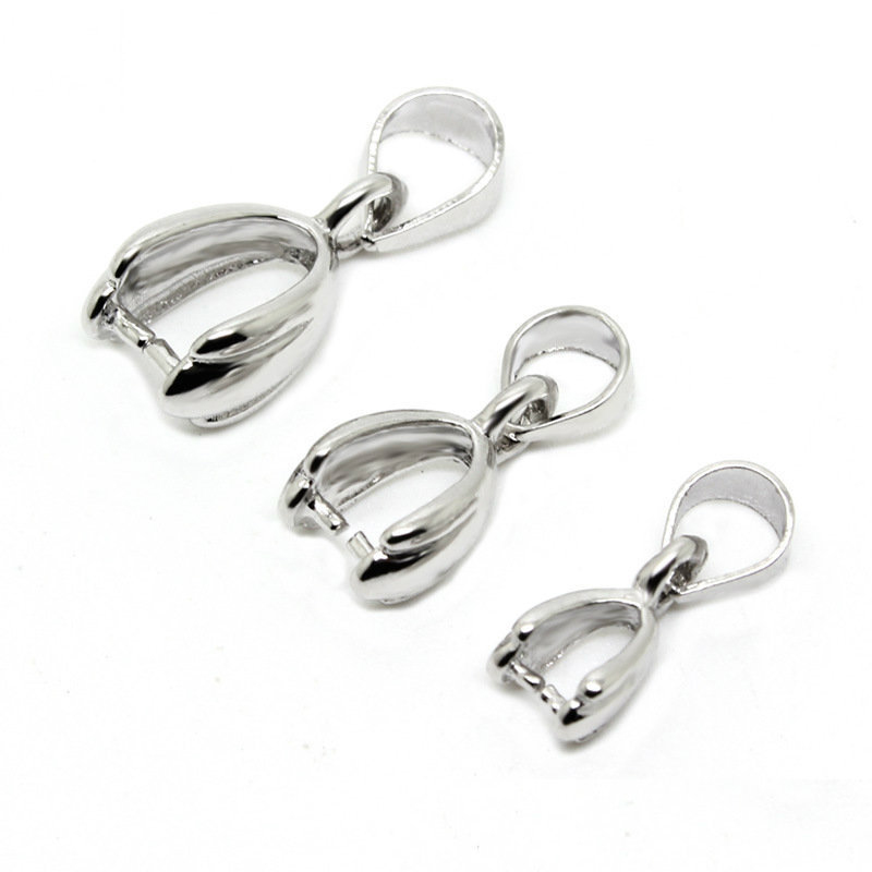 Mibrow 20pcs/lot 925 Sterling Silver Bail Clasps Connectors for Pendant Necklace Bail Clasp DIY Jewelry Making Findings