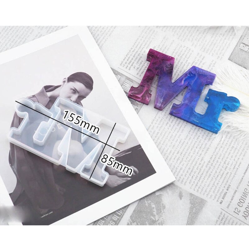 Kit de moldes de resina Mr & Letras Mrs con alfabeto hecho a mano en 3 uds. Moldes de resina epoxi Mr & Mrs