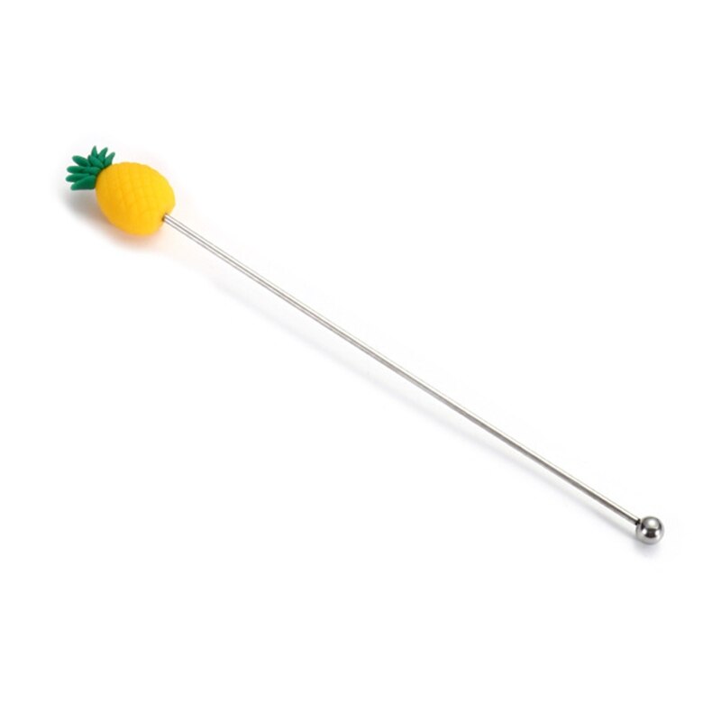 Reusable Stainless Steel Coffee Beverage Stirrers Stir Cocktail Drink Stirrers: Pineapple