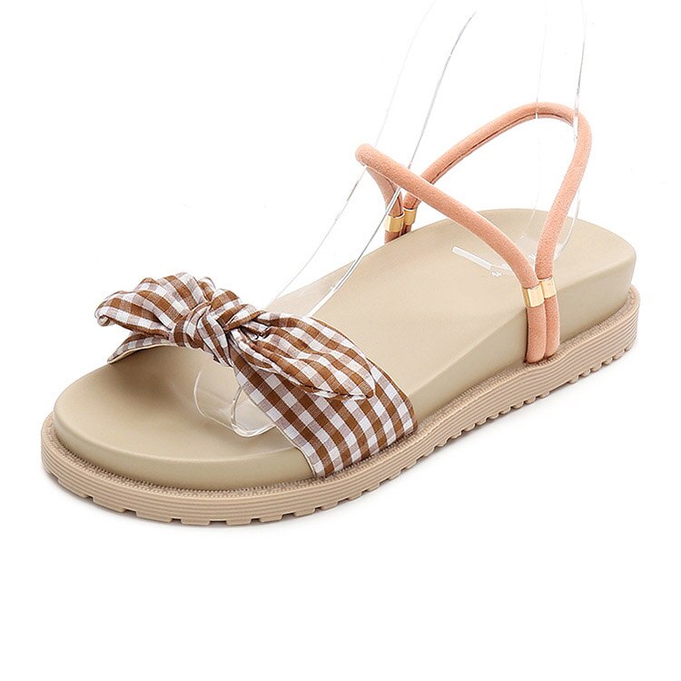 Women Sandals Open-toe Wedge Ladies Office Comfortable Female Rome Sandals Casual PU Footwear: apricot / 36
