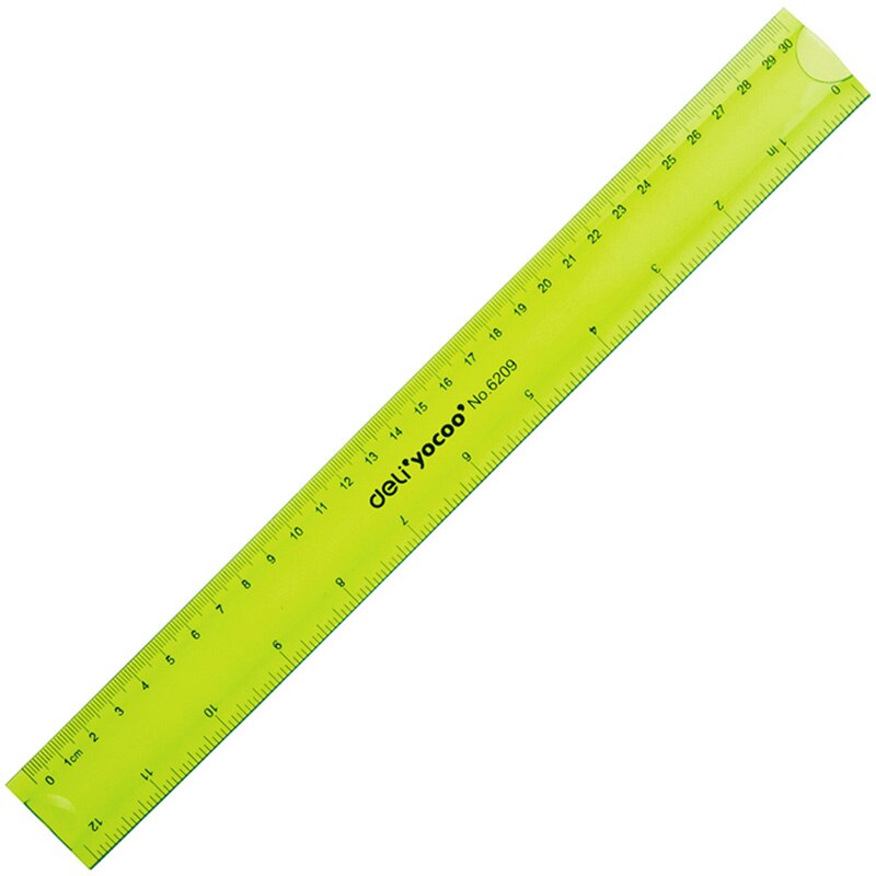 Regla flexible multicolor para estudiantes, cinta métrica de 20cm x 30cm, regla recta, material escolar de oficina: Verde 30cm