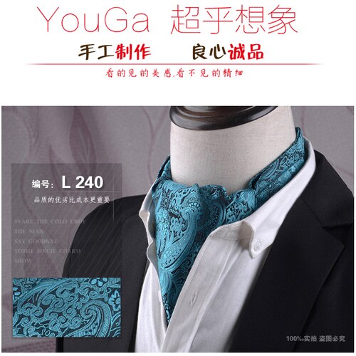 Korean Men's Scarf British Retro Suit Silk Scarf Shirt Neckband Scarf Spring and Autumn and Winter Business Scarf Scarf: L.240