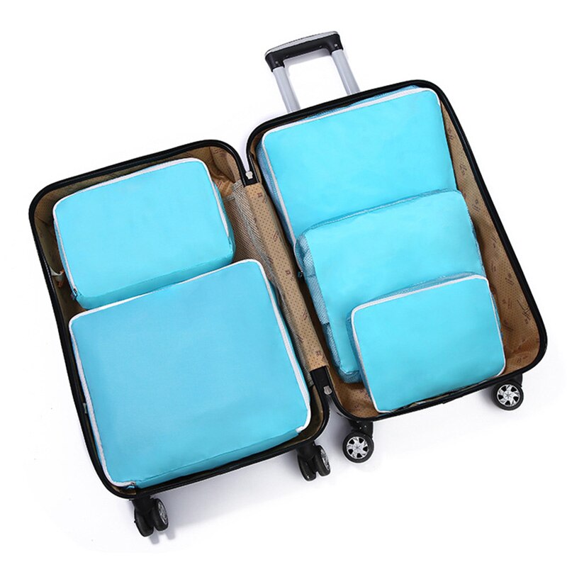 5 Pcs Waterproof Clothes Travel Storage Bags Packing Cube Luggage Organizer Pouch HB88