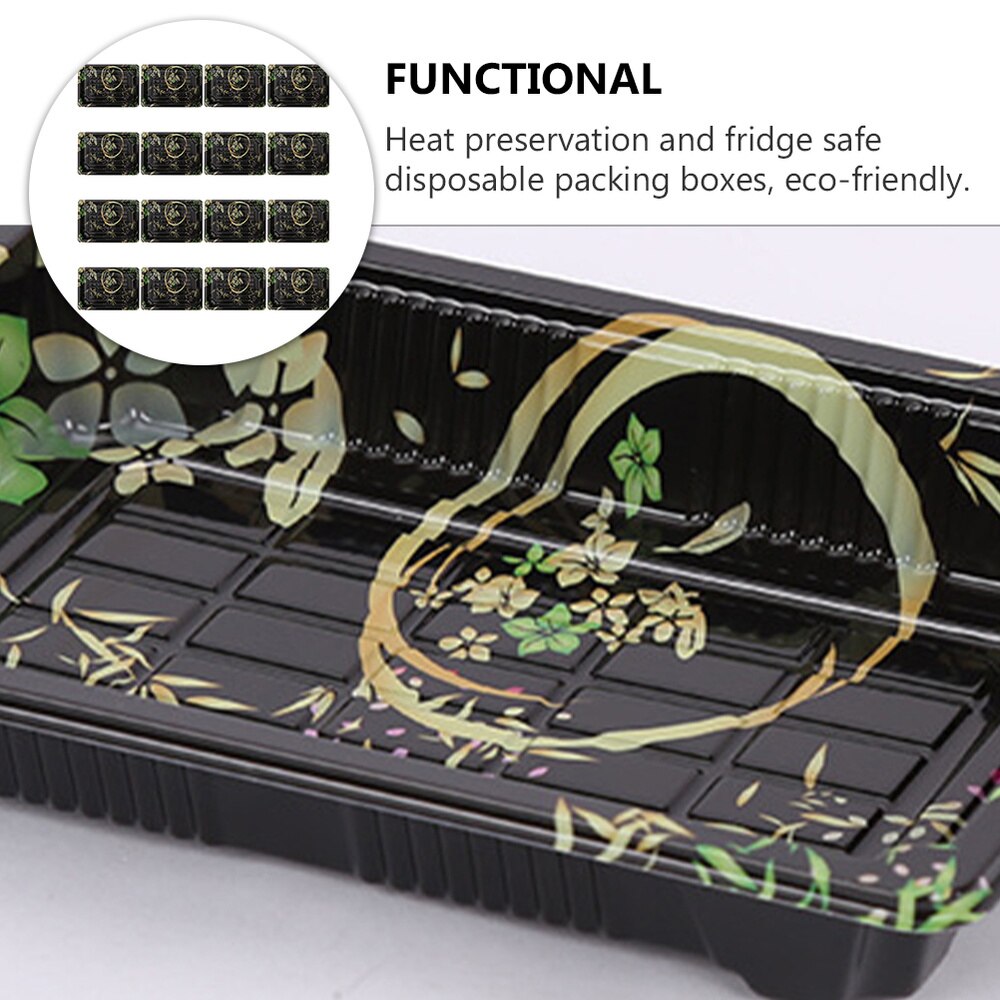 25pcs Disposable Sushi Take Out Box Carry Out Box Fruit Cake Packing Container