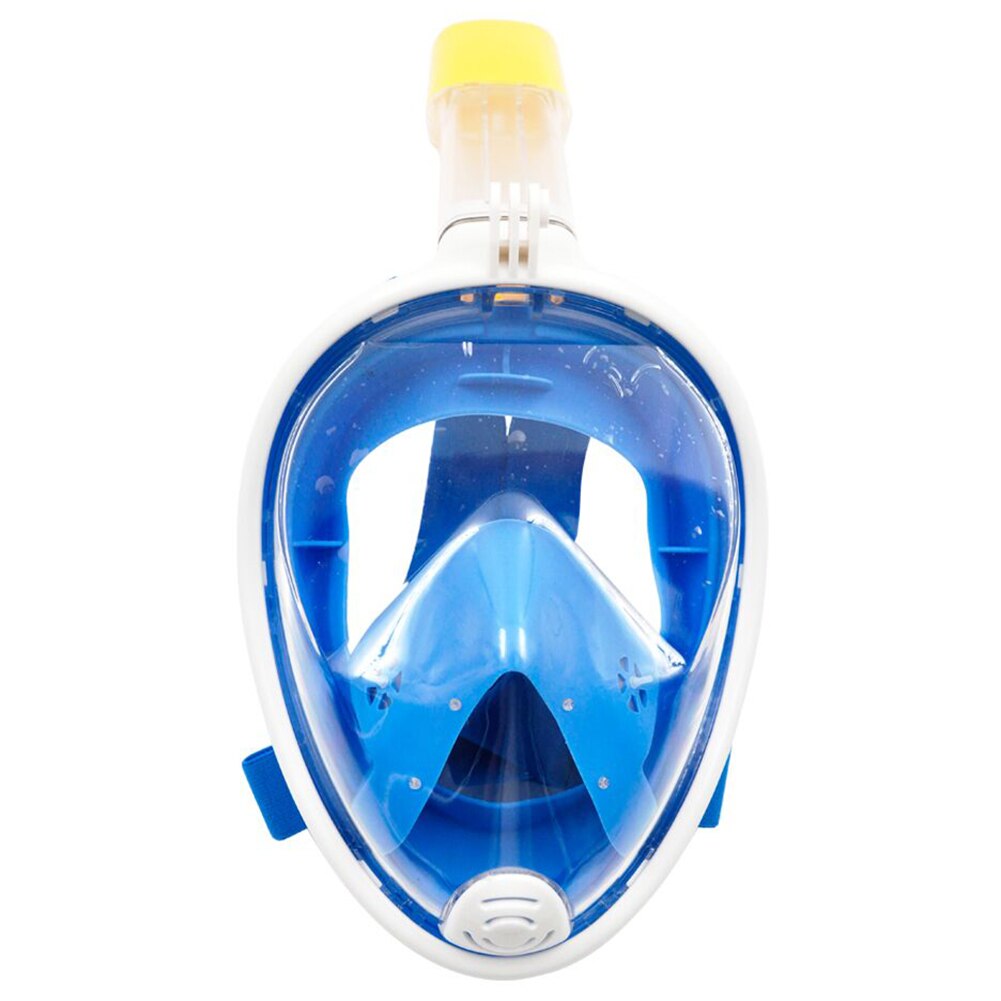 Dykning maske fuld ansigt snorkling maske under vandet anti tåge snorkling dykning maske til svømning spearfishing dyk 120 * 110mm: Blå