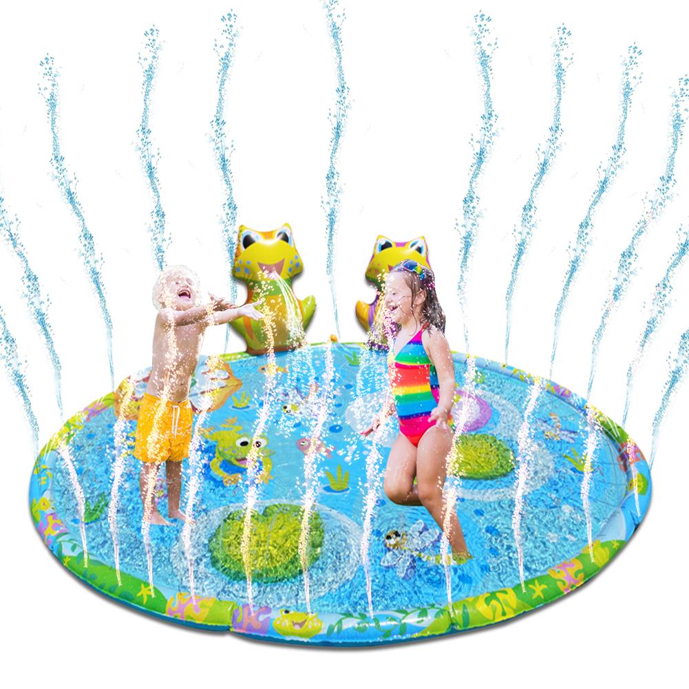 3d frøer vandmåtte stor udendørs græsplæne legetøj vand spraymåtte børn vandspil sport fritid legetøj måtte: Default Title
