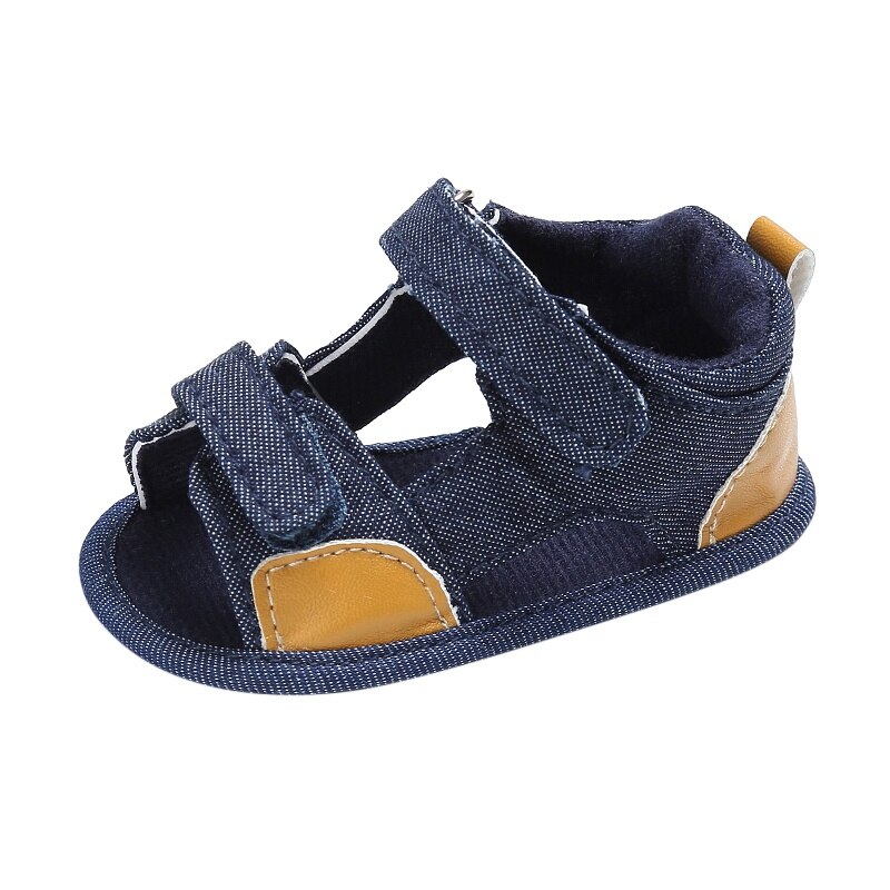 Mocassins d'été pour bébés garçons et filles | Chaussures décontracté, bas en coton, antidérapantes, sandale 0-18M: Bleu / 13-18 mois