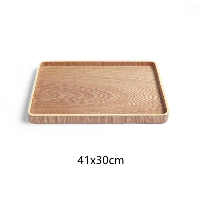 Hotel Restaurant Kitchen Wooden Tea Coffee Tray Dinner Food Fruit Storage Holder Outdoor BBQ Dishes Plates: 41x30x2.7CM