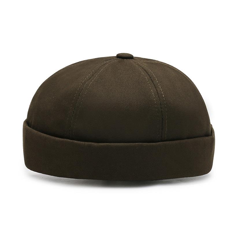 Mode Hip Hop Hoeden Brimless Skullies Caps Voor Mannen Beanie Hoed Vintage Mannen Caps Corduroy Effen Kleur Straat Verhuurder hoed: Seagreen
