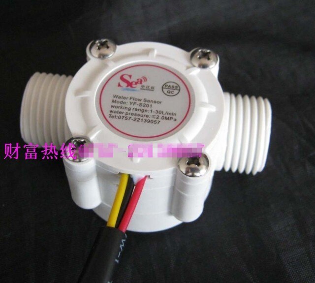 Water Flow Meter Sensor Counter Indicator Flowmeter fuel pool float switch Hall for water heaters G1/2 1-30L/min DN15
