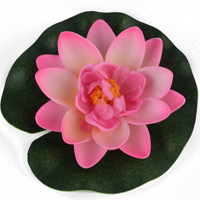 Suef 1 stk kunstig lotus vandlilje flydende blomsterdam tank plante ornament 10cm hjem haven dam dekoration@ 2: A 1 stk