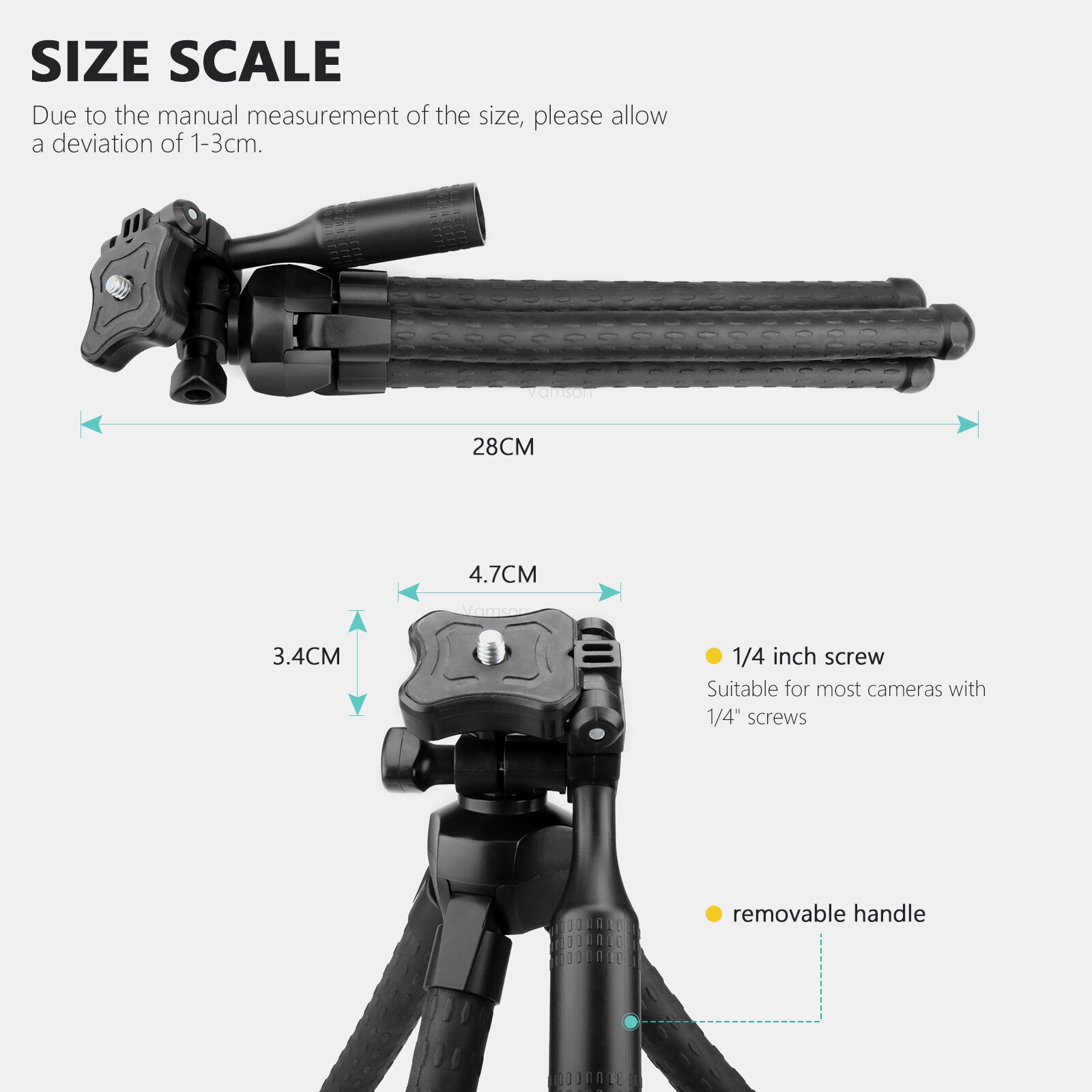 Vamson-trípode Flexible con control remoto inalámbrico para cámara de acción, accesorios para gopro 10 9, VP434
