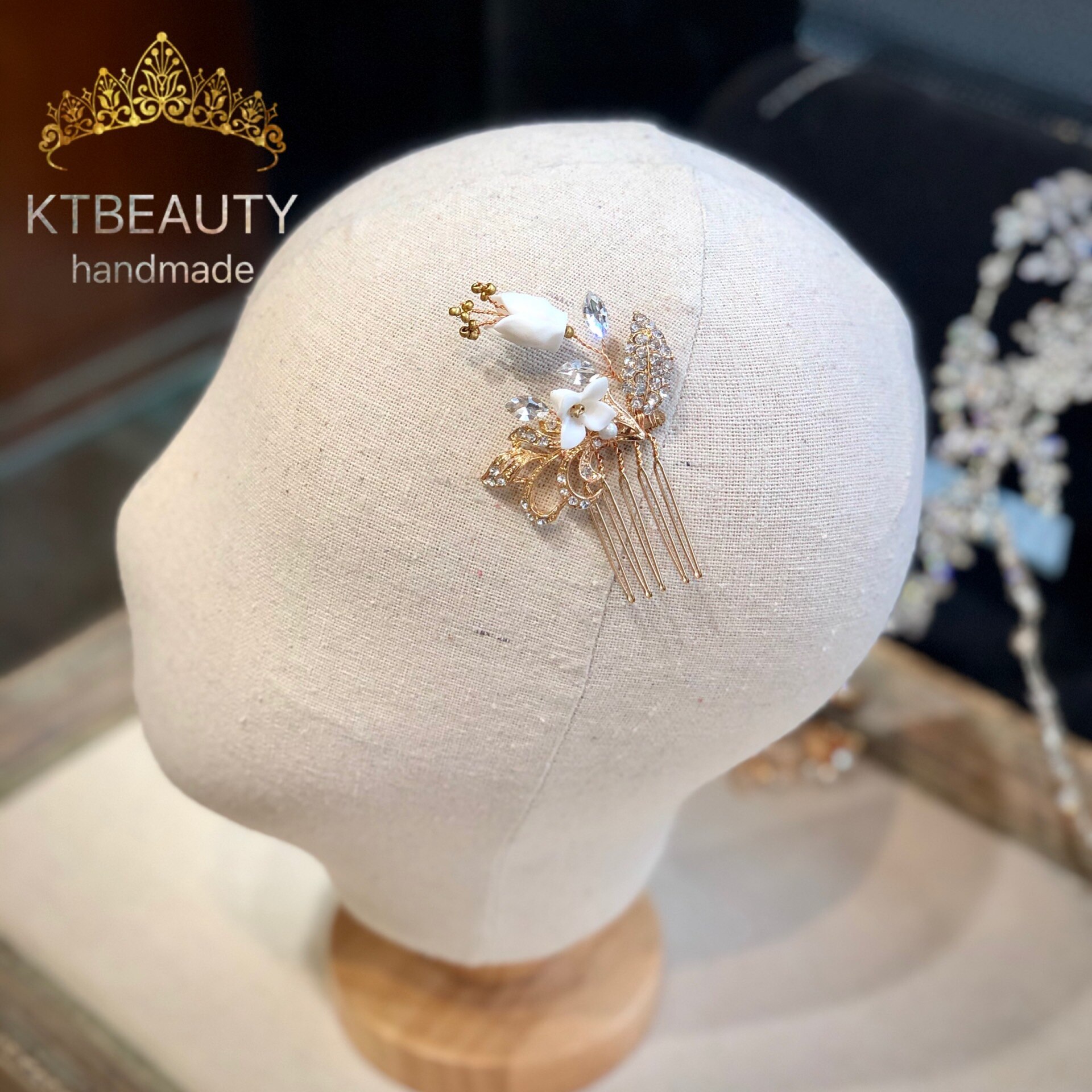 Rhinestone 3 Ontwerpen Kristal Bloemen Gouden Hoofdband Kam Haarspeld Royal Bridal Wedding Dressing Crown Accessoire Vrouwen Sieraden