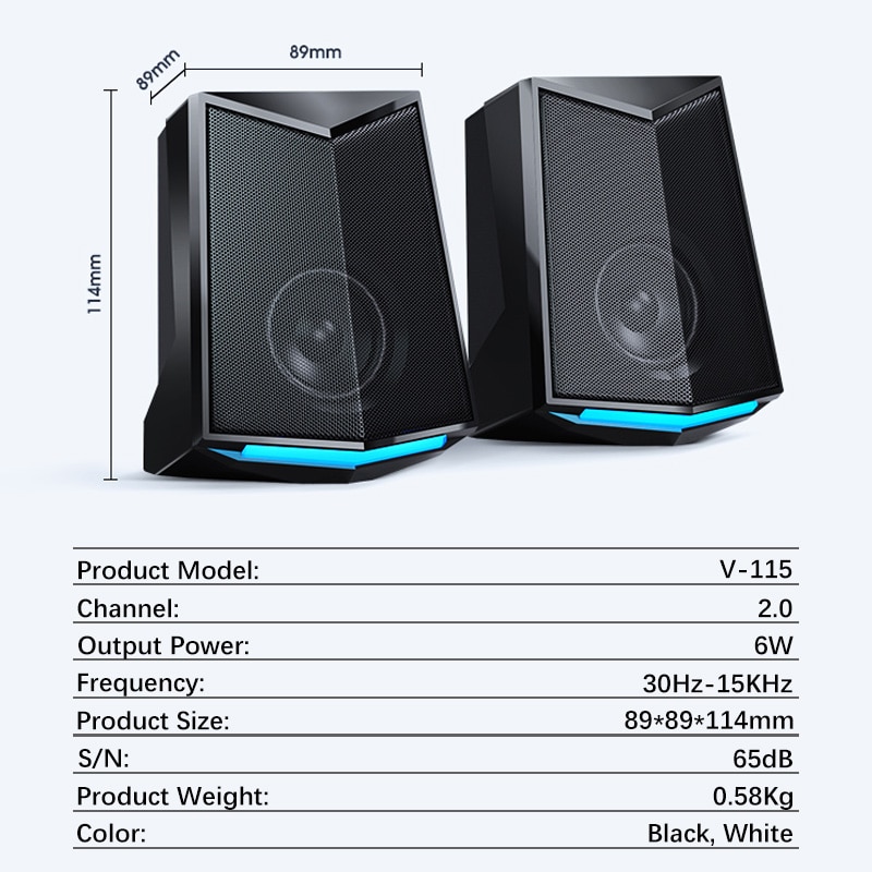 Full Range 3D Stereo Subwoofer Bass Pc Desktop Speaker Portable Music Dj Usb Computer Speakers Voor Laptop Tv