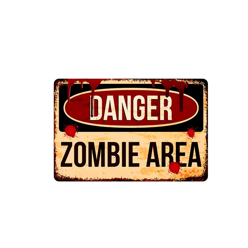 Halloween Warning Signs Sticker Self-adhesive Horror Wall Sticker Party Decorative: g