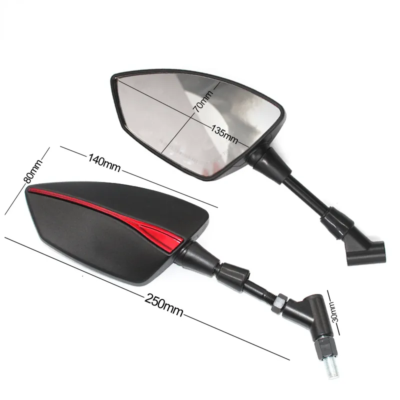 Espejo retrovisor lateral para motocicleta, retrovisores de ajuste izquierdo y derecho para KYMCO Xciting 250, 300, 400, AK550, AK 550, -