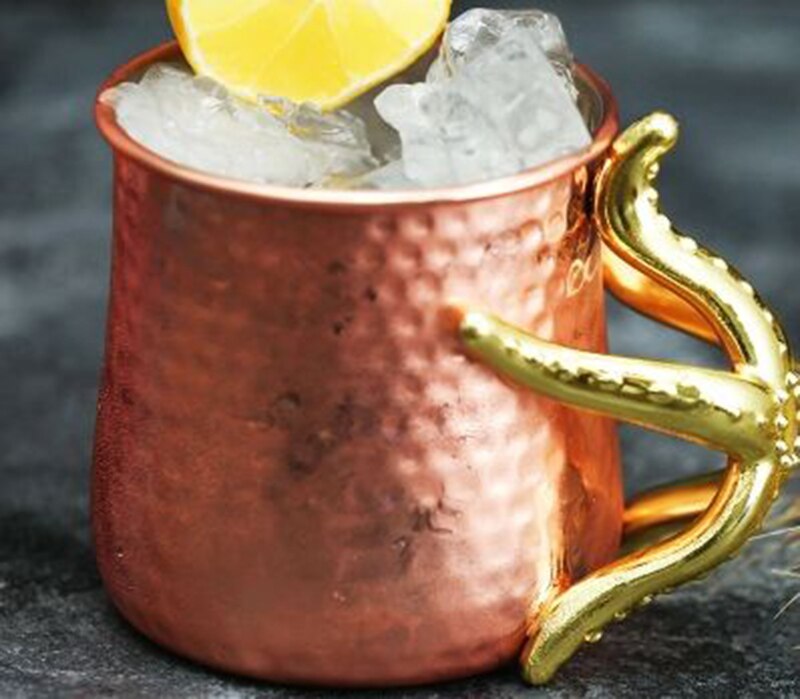 Koper Plated 540 ml Rvs Moscow Mule Mok Mok met Tentakel Handvat