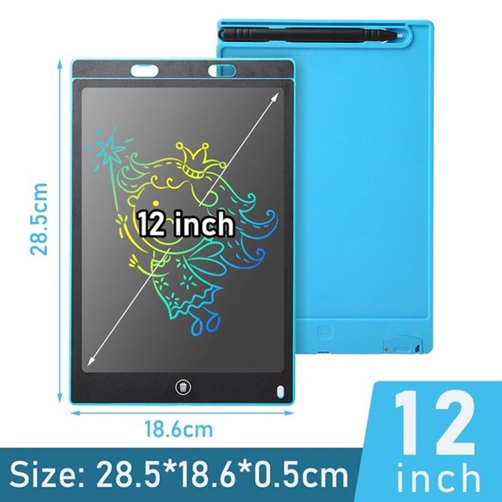 LCD Writing Tablet - 12-inch - 8.5-inch - 4.4-inch - Digital Drawing Pad - ABS: Blue