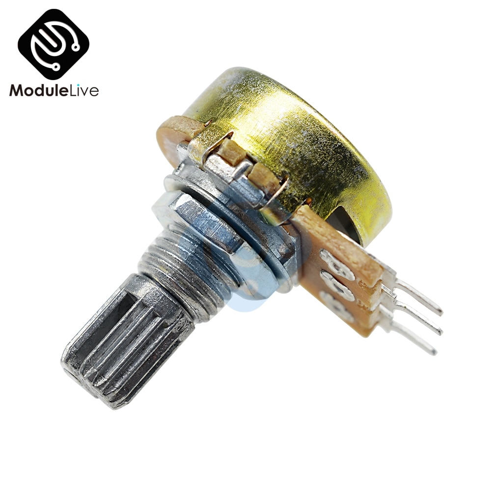 B1K B2K B10K B20K B50K B250K B1M 20mm 6 Pins Single-Stereo-Potentiometer Weerstand Poti Potentiometer Mit welle Split voor WH148