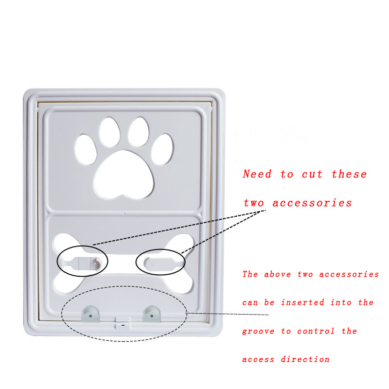 Porta de plástico para gato de estimação, cerca controlável, fechamento, porta de animais, cachorro, gato, tela, aba de segurança, acesso gratuito para casa