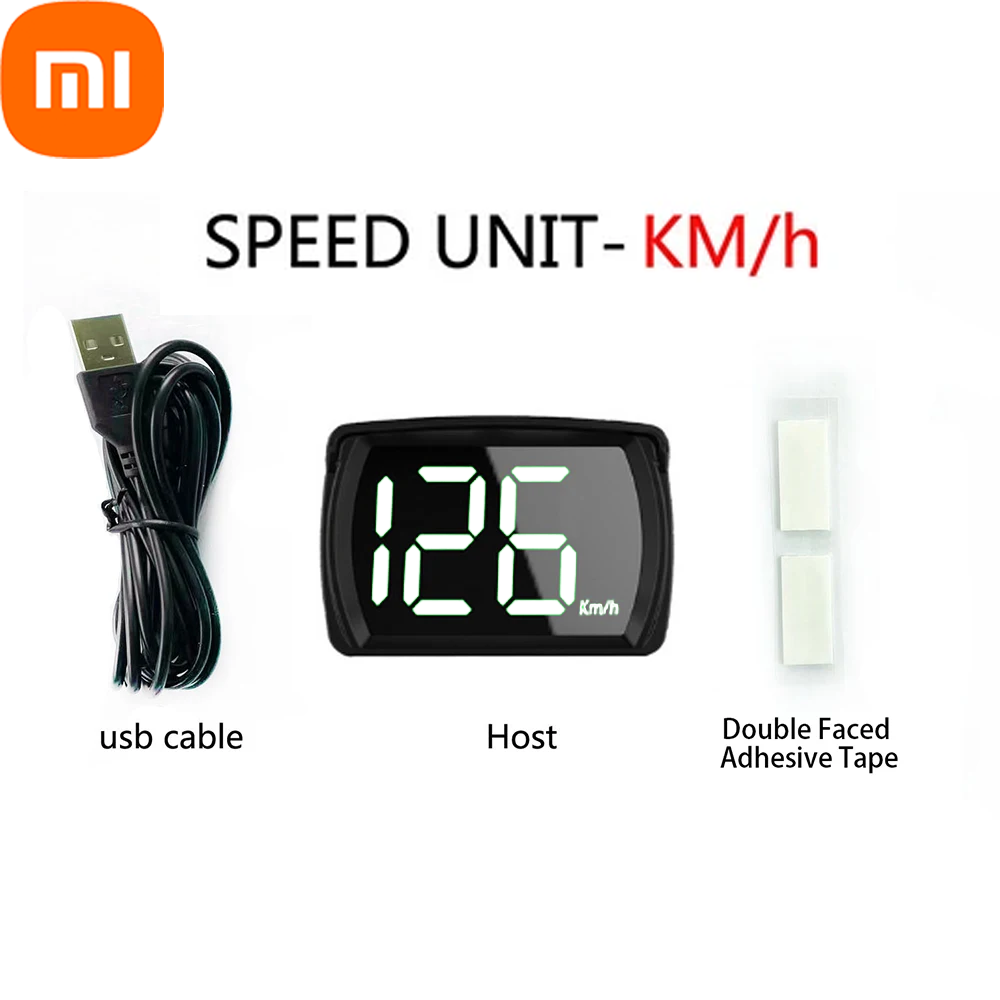 Xiaomi X2 GPS HUD pantalla frontal de velocidad del coche velocímetro Digital fuente grande accesorios KMH GPS + Beidou Chipsets duales para todos los coches: Blanco