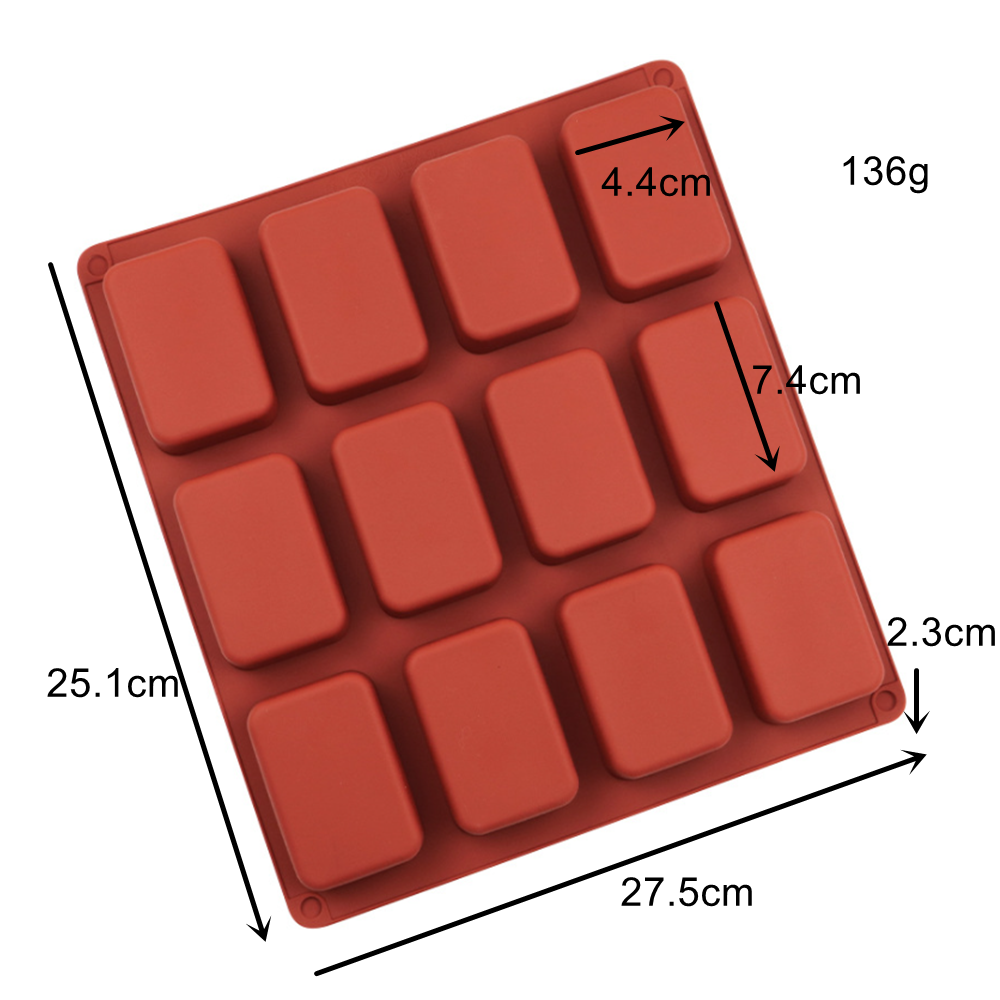 Molde rectangular de silicona para pastel, moldes cuadrados para jabón, pudín, muffins, pan, Brownie, molde de pan de maíz
