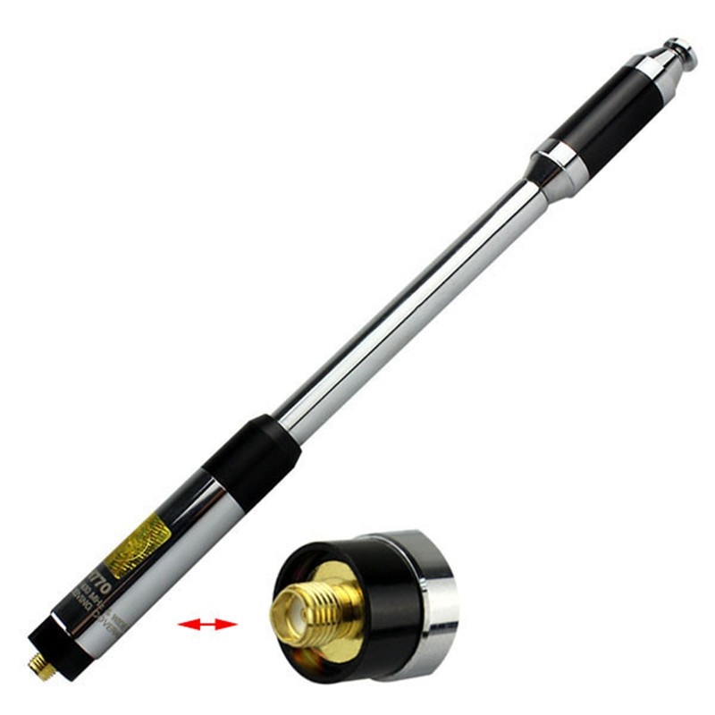 High Gain Antenna RH770 Dual Band SMA-Female Telescopic Extensible Radio Antenna For Walkie Talkie Kenwood BAOFENG UV 5R UV-82