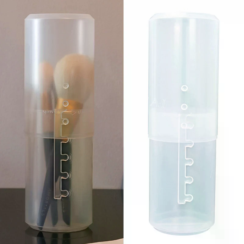 1 st Verstelbare Hoogte PVC Make-up Borstel Houder Display Opslag Cup Organizer met Deksel