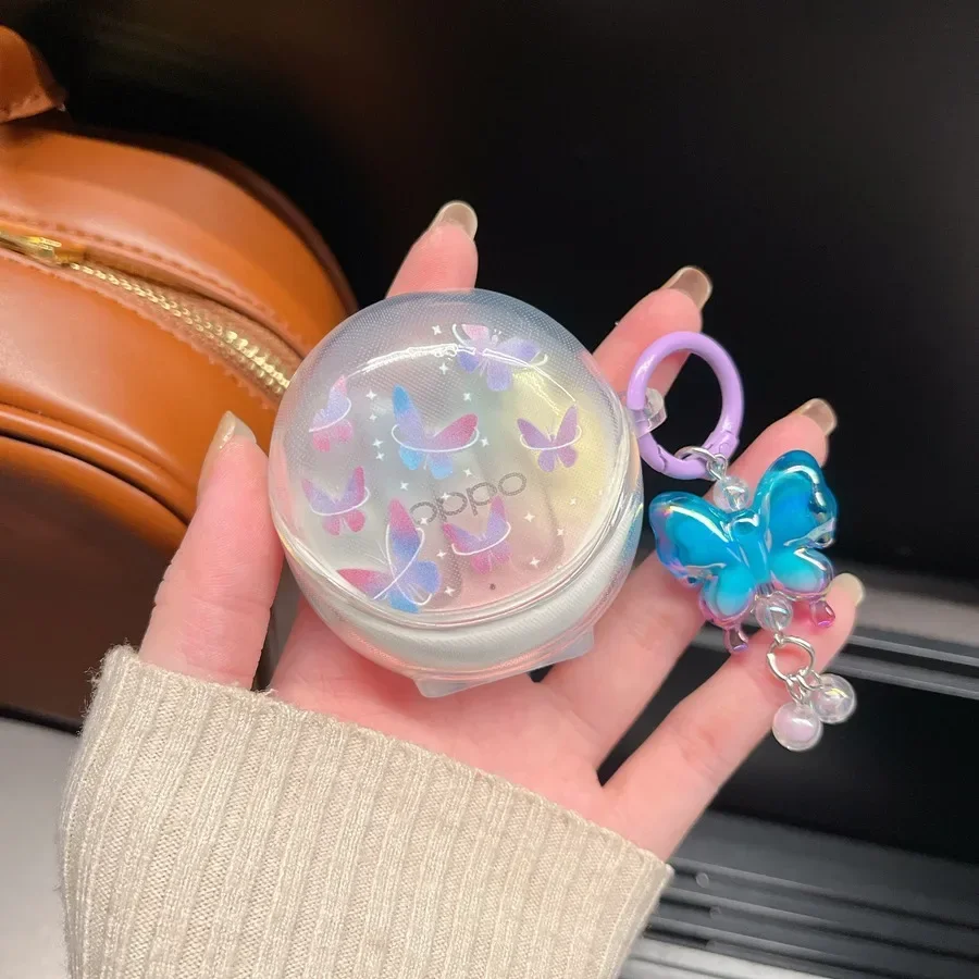 Voor OPPO Enco AIR 3/R2/r3 case mode Bloem Siliconen Transparante Oortelefoon Cover voor OPPO Enco R2 case: 3XS / LVORY