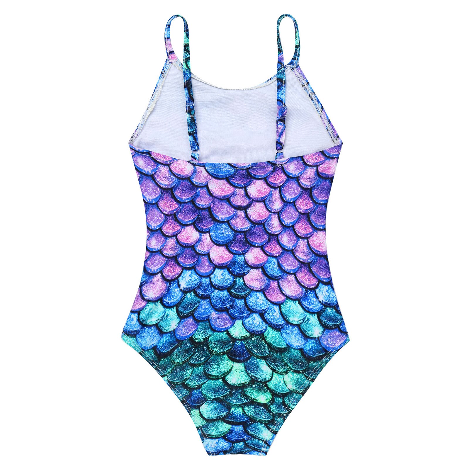 Maillot de bain une pièce pour petites filles, Monokini brésilien, imprimé écailles de poisson colorées, pour enfants
