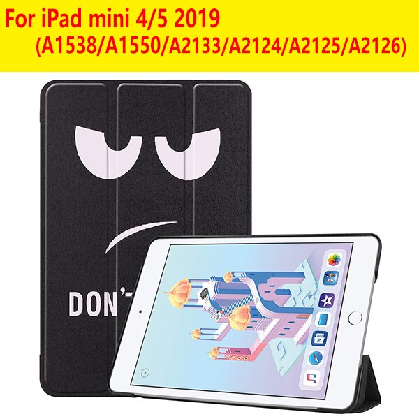 Cover Case for iPad Mini 1 2 3 PU Leather Silicone tablet case for iPad Mini 4 5 Tri-fold Stand Sleep Smart Cover Case: IPAD MINI 4 5  DYJ