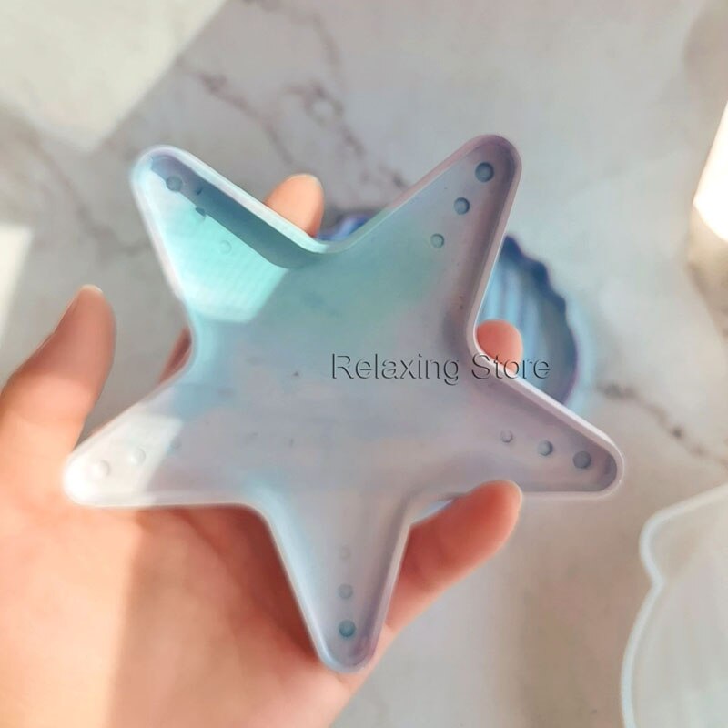 Shell Conch Concrete Tray Plate Silicone Molds Starfish Cement Candlestick Plaster Gypsum Jewelry Display Tray Resin Epoxy Mould
