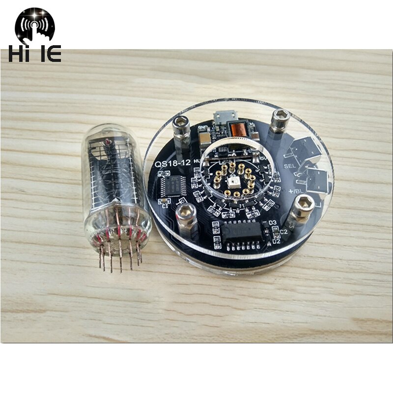 QS18-12 Gloed Buis Klok 1-bit Geïntegreerde QS18 12 Glow Buis Klok Zeven kleuren RGB LED Nixie Klok geen Buizen