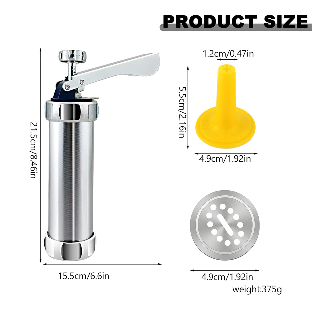 Christmas Spritz Cookie Press Gun and Icing Set Aluminum Cookie Maker Press Kit Manual Churros Maker Machine Biscuit Tools