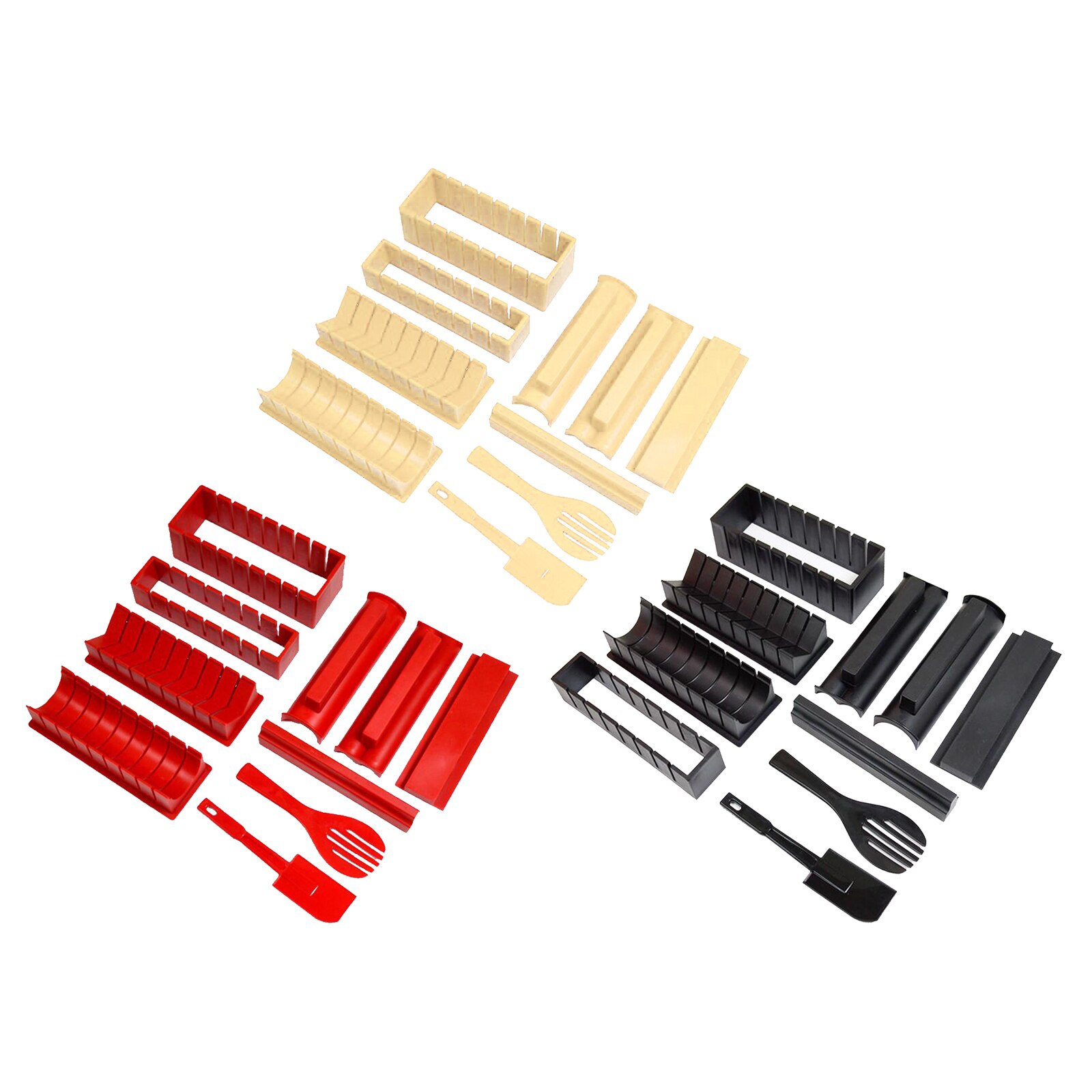 10pcs Sushi Making Kit with Sushi Mold Plastic Japanese Sushi Cooking Tools Kitchen Cooking Tools for Beginners Kids