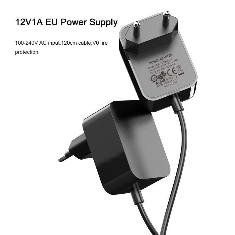 12V 1A Dc Output Power Adapter Ce/Gs Certificering Eu Standaard 90-240V Ac Input 100cm Kabel Oplader Voeding Voor Hdd Led