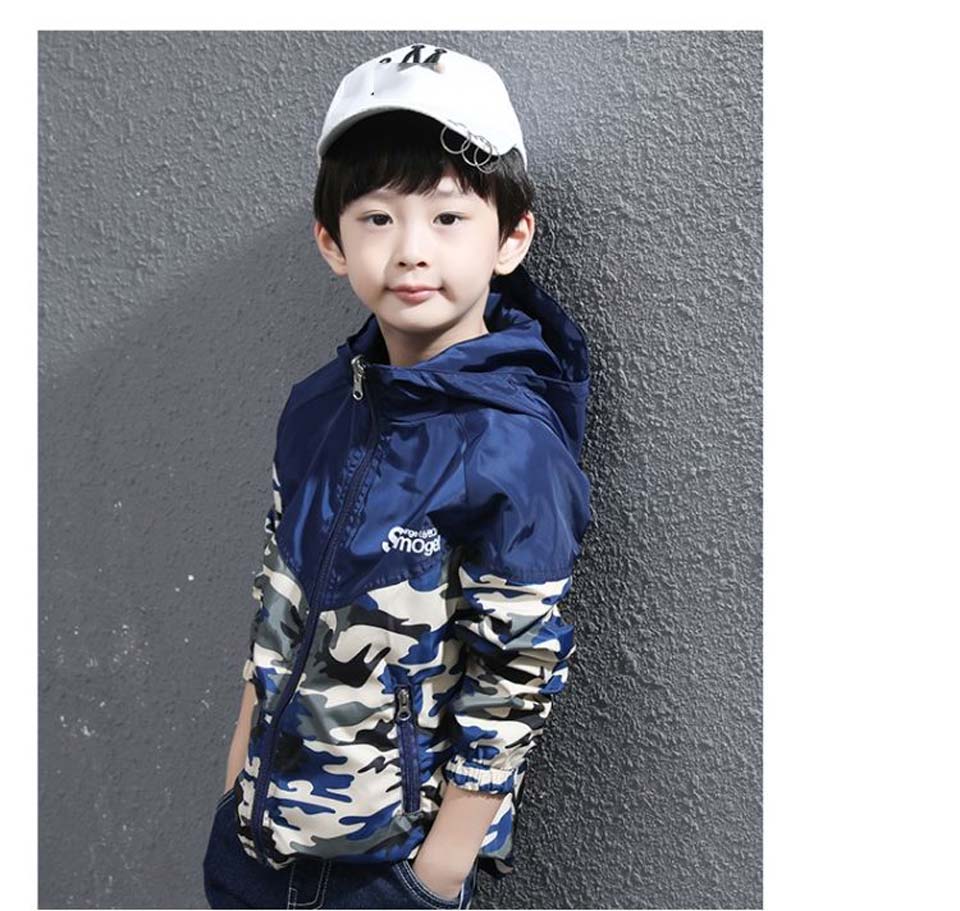 Kinderen Bovenkleding Kids Sportieve Effen Kleur Jassen Dubbeldeks Waterdicht Winddicht Jongens Jassen Voor 4-13 Jaar oude 2 Kleuren: Blauw / 8