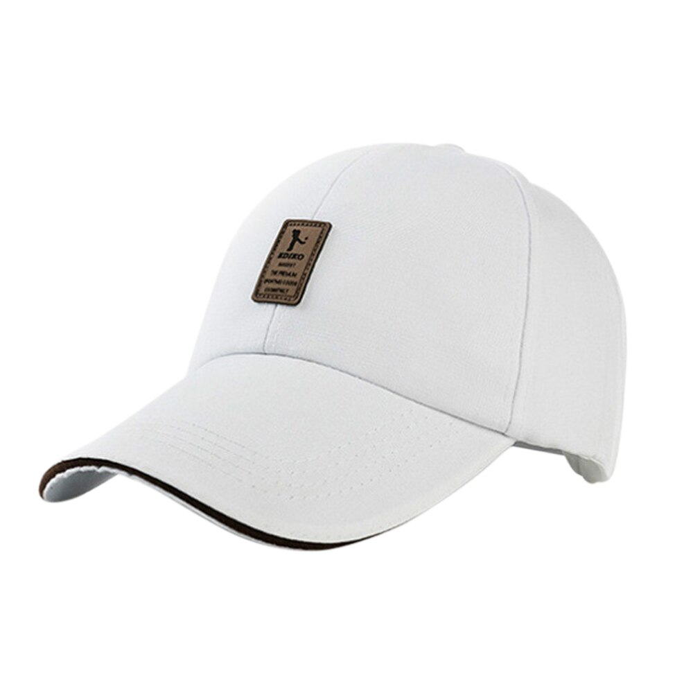 Män kvinnor basebollhatt utomhussport toppad keps bekväm andningsbar mjuk solskyddshatt: Vit