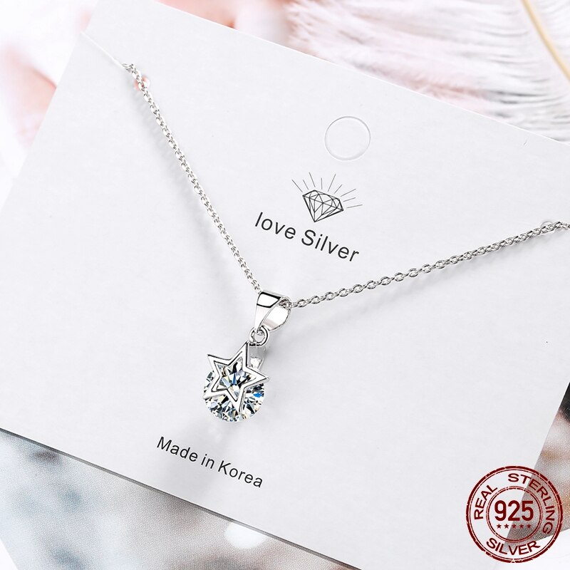 Doppio anello chiusura corta chiusura a forma di gatto collana con ciondolo a stella per regalo di gioielli in zircone CZ moda donna